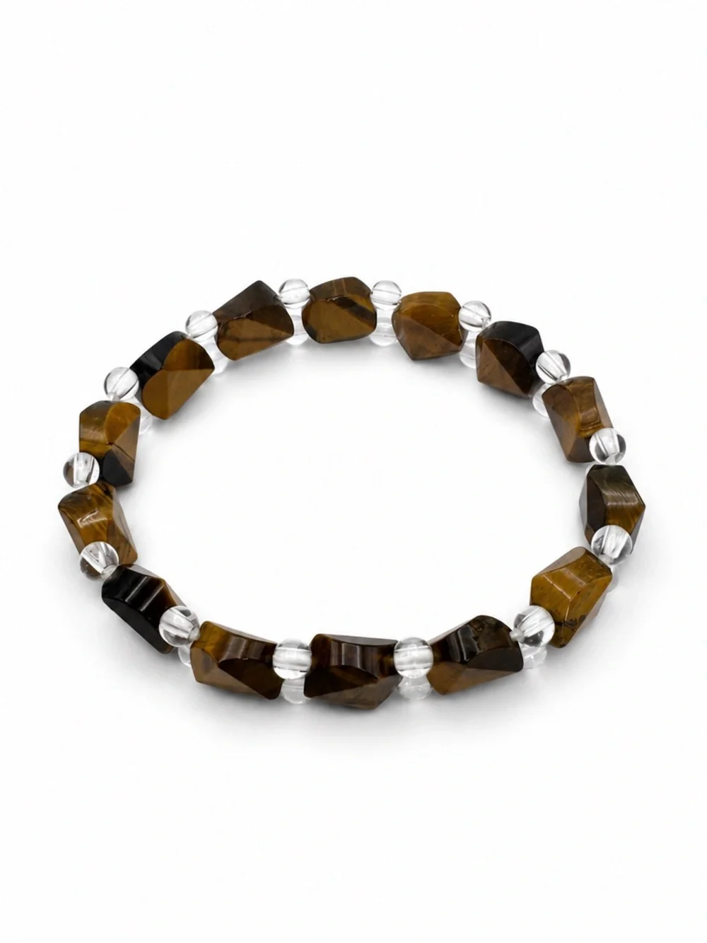 Tigers Eye Geometric Chunk Nugget Bracelet